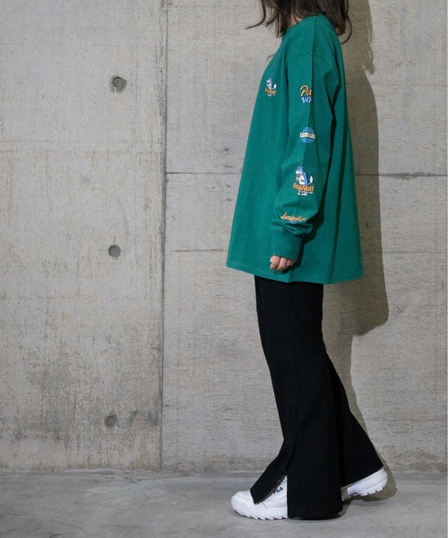 JOHN'S CLOSET（ジョンズクローゼット）の「【a】天竺 スリーブプリント"PETTY WOLF"L/S Tシャツ（Tシャツ/カットソー・メンズ・ホワイト/グリーン/ブラック・MEDIUM/LARGE）」の17枚目の写真