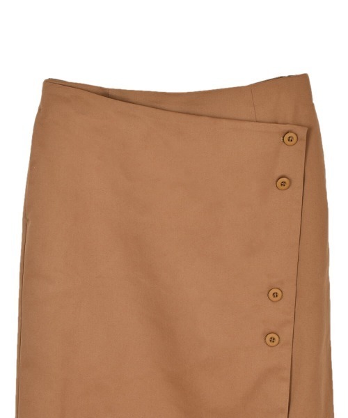 OUTERSUNSET（アウターサンセット）の「button wrap skirt（スカート・レディース・キャメル/ブラック・S/M）」の4枚目の写真