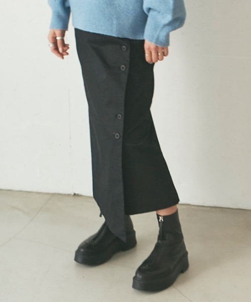 OUTERSUNSET（アウターサンセット）の「button wrap skirt（スカート・レディース・キャメル/ブラック・S/M）」の9枚目の写真