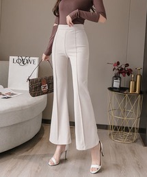 Jewelobe | カットジョーゼットフレアクロップドパンツ(スラックス)