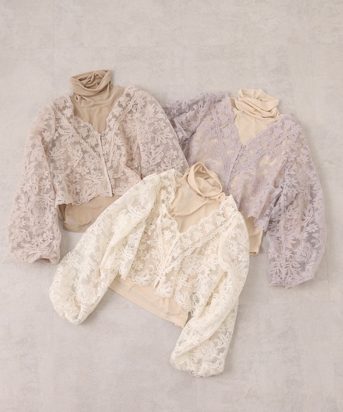 one after another NICE CLAUP（ワンアフターアナザーナイスクラップ）の「刺繍シアーブラウス ハイネックインナーセット（シャツ/ブラウス・レディース・オフホワイト/モカ/ラベンダー・FREE）」の20枚目の写真