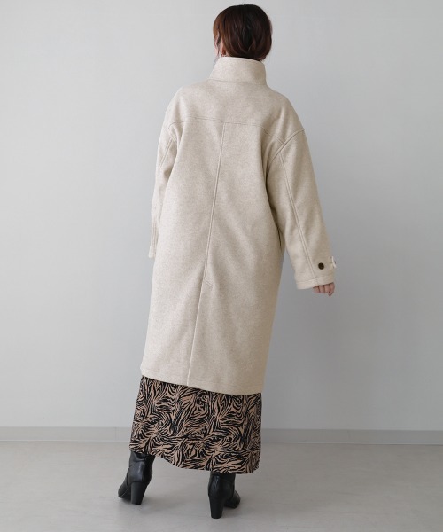 Bou Jeloud(ブージュルード)の「スタンドロングコート(ステンカラーコート・レディース・ブルー/ナチュラル・38)」の3枚目の写真