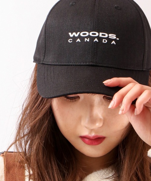 Woods（ウッズ）の「Woods/ウッズ フロントプリント ベースボールキャップ baseball cap（キャップ・メンズ・ブラック/ベージュ/ネイビー/ブラウン/グリーン/ブラック×グレー/ブラック×ホワイト/ブラック系その他/キャメル・FREE）」の4枚目の写真