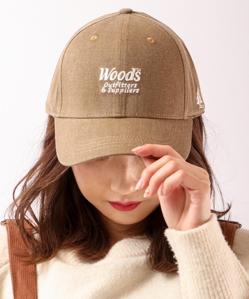 Woods（ウッズ）の「Woods/ウッズ フロントプリント ベースボールキャップ baseball cap（キャップ・メンズ・ブラック/ベージュ/ネイビー/ブラウン/グリーン/ブラック×グレー/ブラック×ホワイト/ブラック系その他/キャメル・FREE）」の6枚目の写真