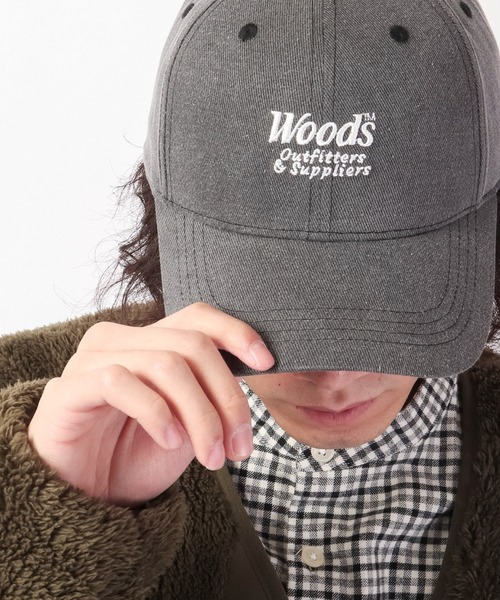 Woods（ウッズ）の「Woods/ウッズ フロントプリント ベースボールキャップ baseball cap（キャップ・メンズ・ブラック/ベージュ/ネイビー/ブラウン/グリーン/ブラック×グレー/ブラック×ホワイト/ブラック系その他/キャメル・FREE）」の2枚目の写真