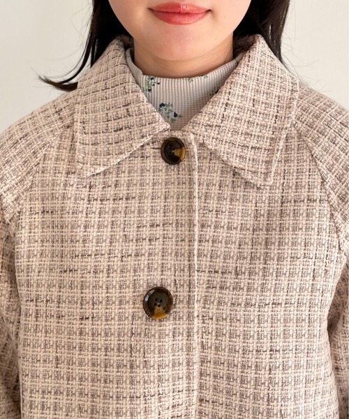 EPIMI E'PIMMY（エピミエピミー）の「ビックカラーツイードショートジャケット（ブルゾン・レディース・ブラック/ベージュ/オフホワイト・MEDIUM）」の9枚目の写真