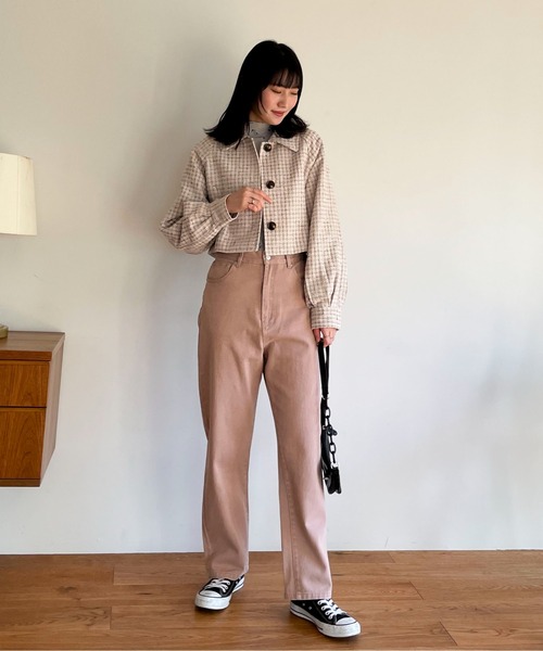 EPIMI E'PIMMY（エピミエピミー）の「ビックカラーツイードショートジャケット（ブルゾン・レディース・ブラック/ベージュ/オフホワイト・MEDIUM）」の6枚目の写真