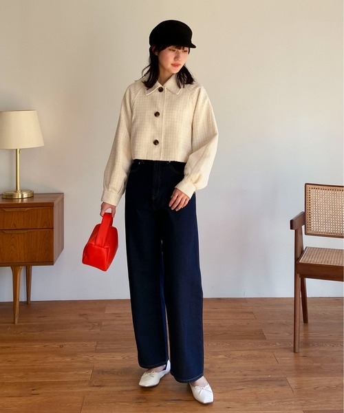 EPIMI E'PIMMY（エピミエピミー）の「ビックカラーツイードショートジャケット（ブルゾン・レディース・ブラック/ベージュ/オフホワイト・MEDIUM）」の11枚目の写真