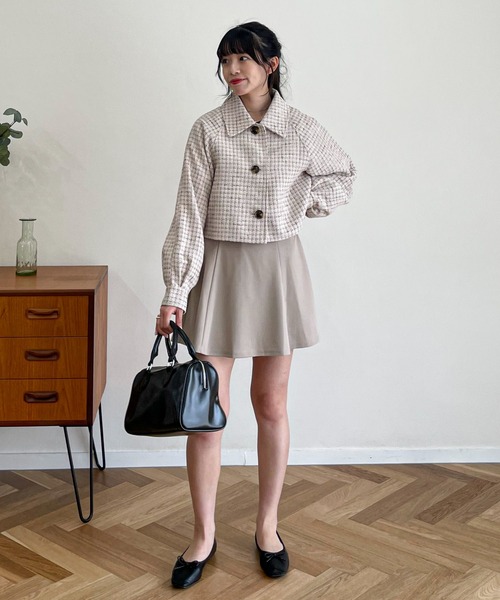 EPIMI E'PIMMY（エピミエピミー）の「ビックカラーツイードショートジャケット（ブルゾン・レディース・ブラック/ベージュ/オフホワイト・MEDIUM）」の14枚目の写真