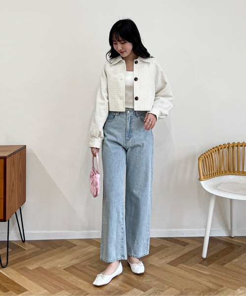 EPIMI E'PIMMY（エピミエピミー）の「ビックカラーツイードショートジャケット（ブルゾン・レディース・ブラック/ベージュ/オフホワイト・MEDIUM）」の16枚目の写真