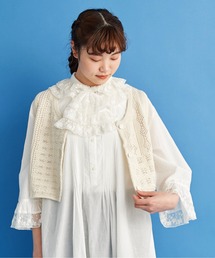 Malle | △malle Cotton/Linen 透かし編みショートベスト(ベスト)