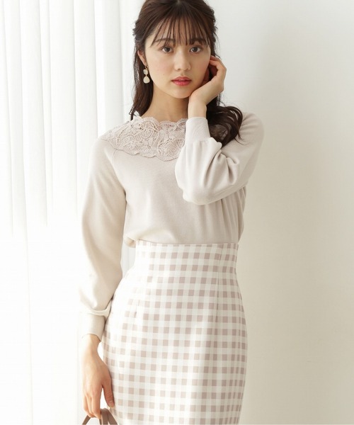 PROPORTION BODY DRESSING（プロポーションボディドレッシング）の「レースデコルテニット / 1212170209（ニット/セーター・レディース・オフホワイト/ダークグレー/パープル・FREE）」の12枚目の写真