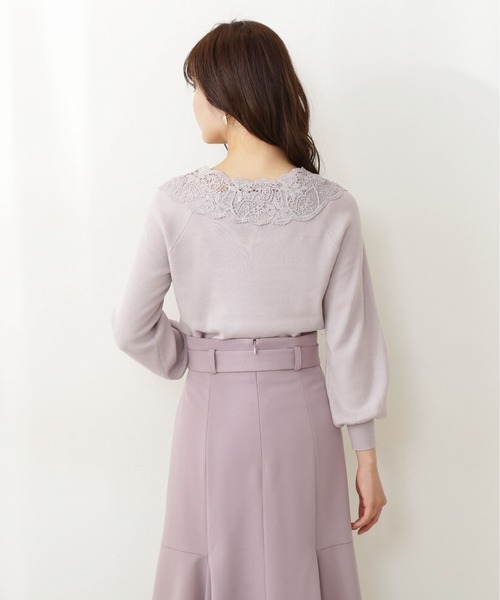 PROPORTION BODY DRESSING（プロポーションボディドレッシング）の「レースデコルテニット / 1212170209（ニット/セーター・レディース・オフホワイト/ダークグレー/パープル・FREE）」の19枚目の写真