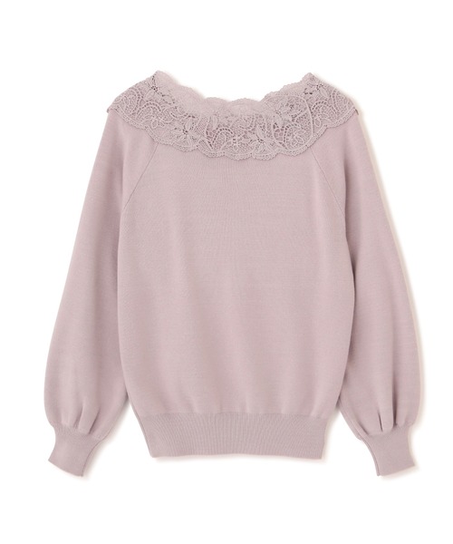 PROPORTION BODY DRESSING（プロポーションボディドレッシング）の「レースデコルテニット / 1212170209（ニット/セーター・レディース・オフホワイト/ダークグレー/パープル・FREE）」の5枚目の写真