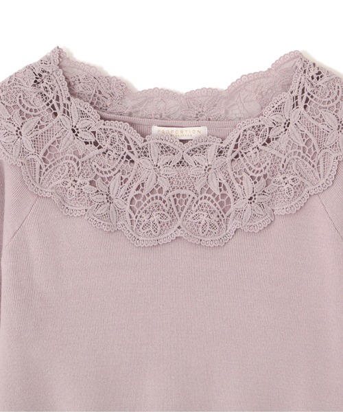 PROPORTION BODY DRESSING（プロポーションボディドレッシング）の「レースデコルテニット / 1212170209（ニット/セーター・レディース・オフホワイト/ダークグレー/パープル・FREE）」の11枚目の写真
