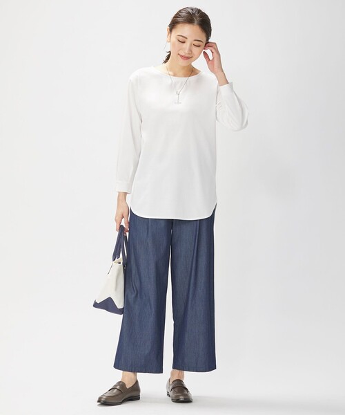 J.PRESS Ladies(J.プレス レディス)の「【洗える】インディゴツイル デニム ワイドパンツ(デニムパンツ・レディース・サックスブルー系/ネイビー系・S/XXS/XS)」の7枚目の写真