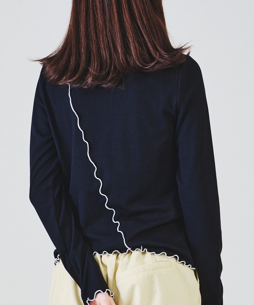 acro（アクロ）の「アシメ配色メローリブカットソー/AC1339（Tシャツ/カットソー・レディース・ブラック/ブルー/ホワイト/イエロー・ﾌﾘ-）」の13枚目の写真