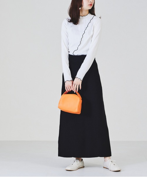 acro（アクロ）の「アシメ配色メローリブカットソー/AC1339（Tシャツ/カットソー・レディース・ブラック/ブルー/ホワイト/イエロー・ﾌﾘ-）」の5枚目の写真