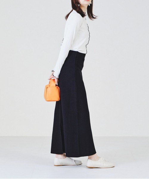 acro（アクロ）の「アシメ配色メローリブカットソー/AC1339（Tシャツ/カットソー・レディース・ブラック/ブルー/ホワイト/イエロー・ﾌﾘ-）」の10枚目の写真