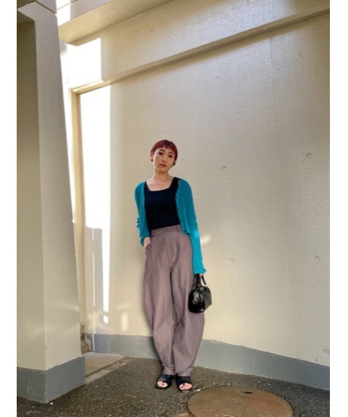 SLY(スライ)の「3D WIDE LEG PT ワイドレッグ パンツ(スラックス・レディース・ベージュ/グレー・2/1)」の6枚目の写真