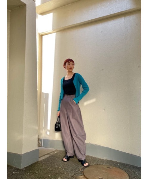 SLY(スライ)の「3D WIDE LEG PT ワイドレッグ パンツ(スラックス・レディース・ベージュ/グレー・2/1)」の7枚目の写真