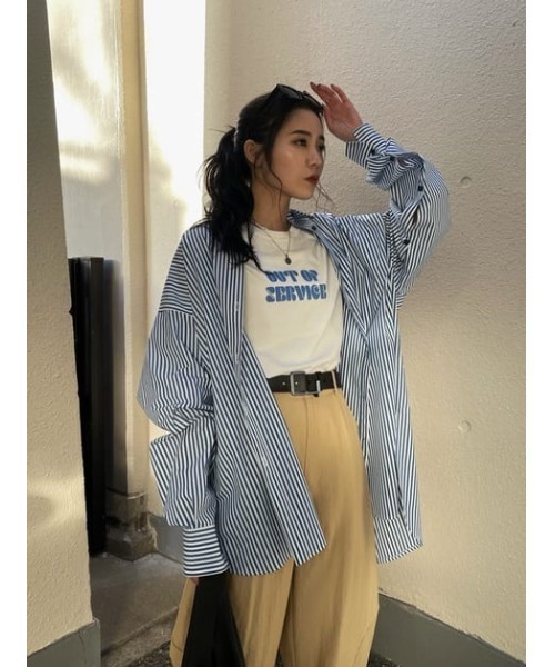 SLY(スライ)の「3D WIDE LEG PT ワイドレッグ パンツ(スラックス・レディース・ベージュ/グレー・2/1)」の12枚目の写真
