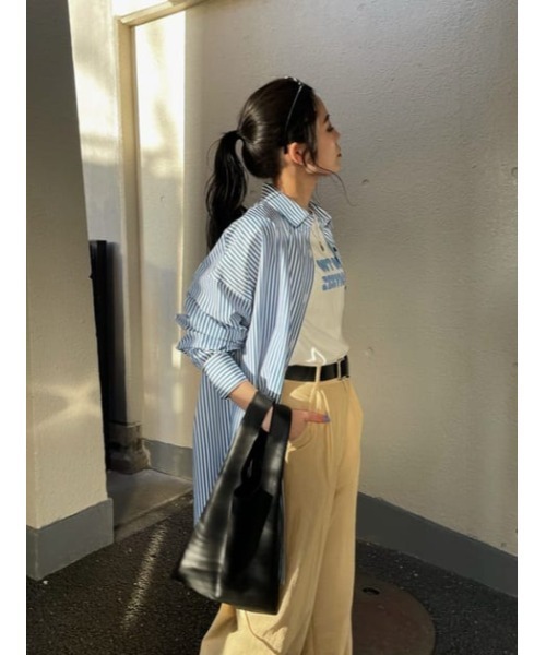 SLY(スライ)の「3D WIDE LEG PT ワイドレッグ パンツ(スラックス・レディース・ベージュ/グレー・2/1)」の13枚目の写真