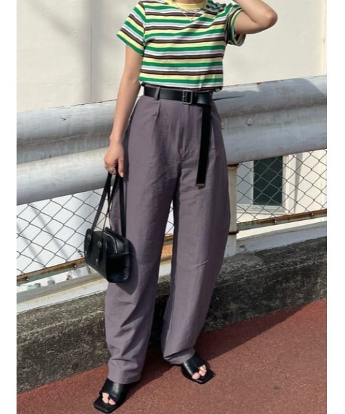 SLY(スライ)の「3D WIDE LEG PT ワイドレッグ パンツ(スラックス・レディース・ベージュ/グレー・2/1)」の19枚目の写真