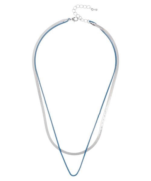 Green Parks(グリーンパークス)の「カラーチェーン2連ネックレス(ネックレス・レディース・シルバー/ゴールド・FREE)」の2枚目の写真