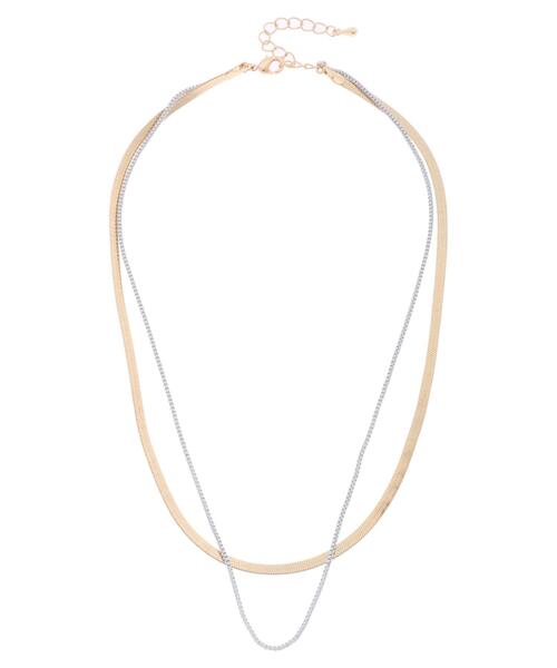 Green Parks(グリーンパークス)の「カラーチェーン2連ネックレス(ネックレス・レディース・シルバー/ゴールド・FREE)」の1枚目の写真
