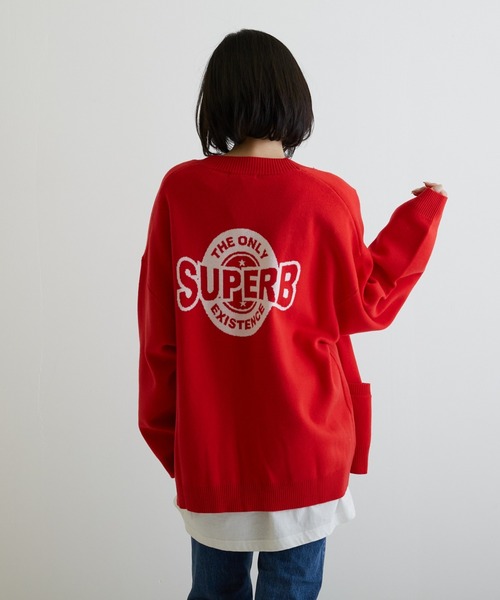 VIBGYOR（ヴィブジョー）の「VIBGYOR Select/JQD V/Nカーデ(BL)（カーディガン/ボレロ・メンズ・グレー/レッド・LARGE/MEDIUM）」の2枚目の写真