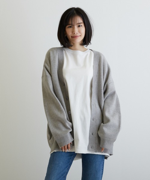 VIBGYOR（ヴィブジョー）の「VIBGYOR Select/JQD V/Nカーデ(BL)（カーディガン/ボレロ・メンズ・グレー/レッド・LARGE/MEDIUM）」の3枚目の写真
