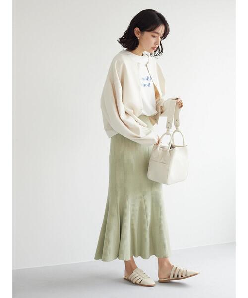 Green Parks(グリーンパークス)の「・SUGAR SPOON リブニットマーメイドスカート(スカート・レディース・ブラック/ベージュ/ピンク/ライトカーキ・FREE)」の9枚目の写真