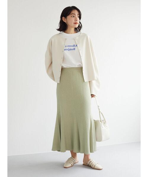 Green Parks(グリーンパークス)の「・SUGAR SPOON リブニットマーメイドスカート(スカート・レディース・ブラック/ベージュ/ピンク/ライトカーキ・FREE)」の10枚目の写真