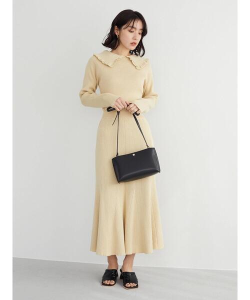 Green Parks(グリーンパークス)の「・SUGAR SPOON リブニットマーメイドスカート(スカート・レディース・ブラック/ベージュ/ピンク/ライトカーキ・FREE)」の15枚目の写真