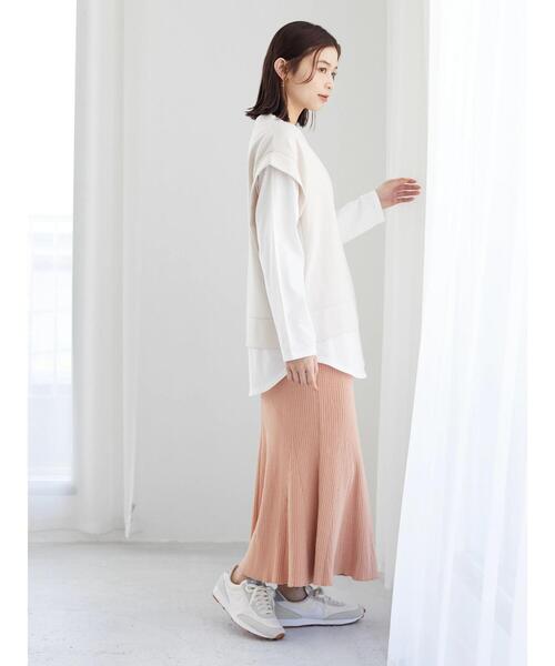 Green Parks(グリーンパークス)の「・SUGAR SPOON リブニットマーメイドスカート(スカート・レディース・ブラック/ベージュ/ピンク/ライトカーキ・FREE)」の20枚目の写真