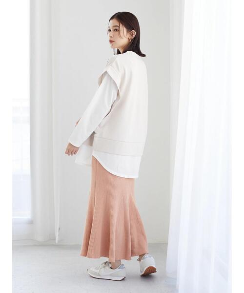 Green Parks(グリーンパークス)の「・SUGAR SPOON リブニットマーメイドスカート(スカート・レディース・ブラック/ベージュ/ピンク/ライトカーキ・FREE)」の21枚目の写真