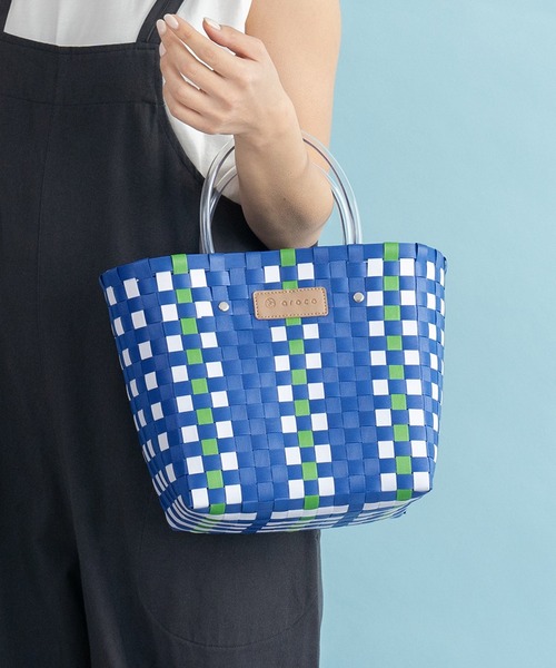 VitaFelice(ヴィータフェリーチェ)の「ミニメルカドバッグ トートバッグ(かごバッグ・レディース・グリーン/ホワイト/レッド/ブルー/イエロー・FREE)」の4枚目の写真