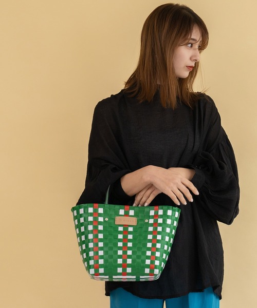 VitaFelice(ヴィータフェリーチェ)の「ミニメルカドバッグ トートバッグ(かごバッグ・レディース・グリーン/ホワイト/レッド/ブルー/イエロー・FREE)」の12枚目の写真
