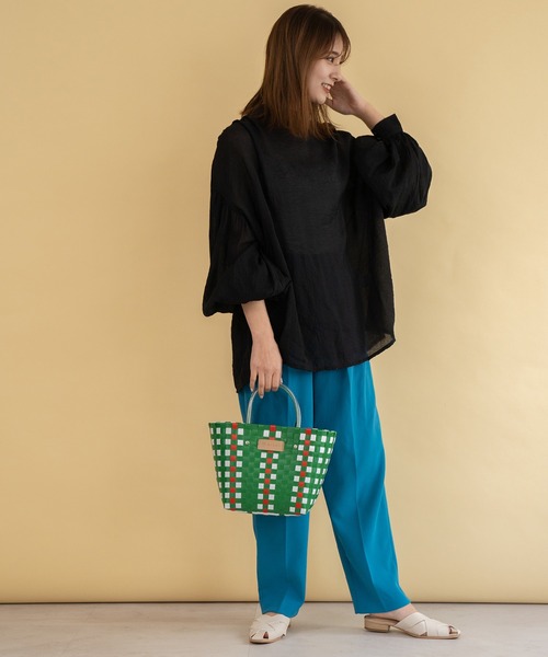 VitaFelice(ヴィータフェリーチェ)の「ミニメルカドバッグ トートバッグ(かごバッグ・レディース・グリーン/ホワイト/レッド/ブルー/イエロー・FREE)」の13枚目の写真