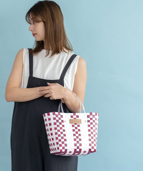 VitaFelice(ヴィータフェリーチェ)の「ミニメルカドバッグ トートバッグ(かごバッグ・レディース・グリーン/ホワイト/レッド/ブルー/イエロー・FREE)」の16枚目の写真