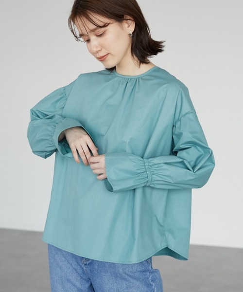 Green　Parks（グリーンパークス）の「・furry rate 2wayピンタックブラウス（シャツ/ブラウス・レディース・ベージュ/オフホワイト/ピンク/グリーン・FREE）」の3枚目の写真