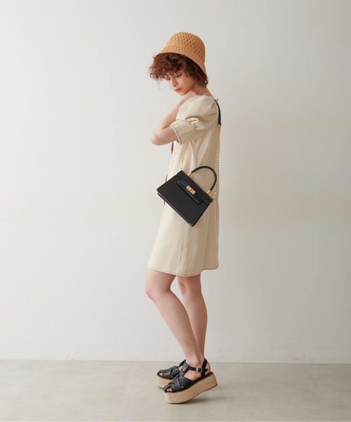 FREE'S MART（フリーズマート）の「フロントボタンパフ袖ミニワンピース（ワンピース・レディース・ホワイト系その他/ブルー系その他/ダークネイビー・MEDIUM/SMALL）」の22枚目の写真