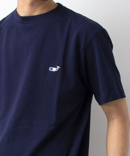 NOLLEY'S goodman（ノーリーズグッドマン）の「クジラワンポイント カノコTシャツ（Tシャツ/カットソー・メンズ・ネイビー/ホワイト/インディゴブルー/イエロー/サックスブルー・X-LARGE/LARGE/MEDIUM/SMALL）」の2枚目の写真