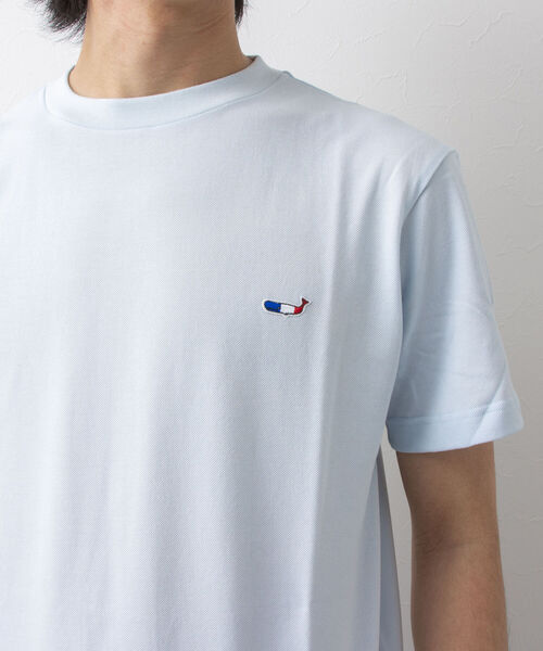 NOLLEY'S goodman（ノーリーズグッドマン）の「クジラワンポイント カノコTシャツ（Tシャツ/カットソー・メンズ・ネイビー/ホワイト/インディゴブルー/イエロー/サックスブルー・X-LARGE/LARGE/MEDIUM/SMALL）」の3枚目の写真