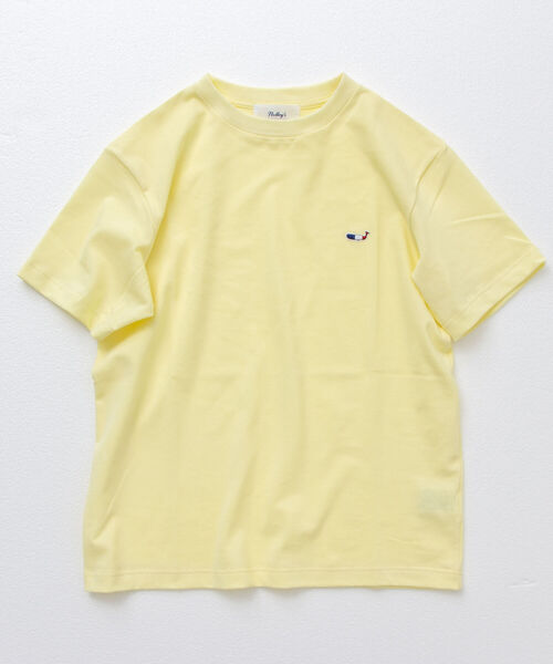 NOLLEY'S goodman（ノーリーズグッドマン）の「クジラワンポイント カノコTシャツ（Tシャツ/カットソー・メンズ・ネイビー/ホワイト/インディゴブルー/イエロー/サックスブルー・X-LARGE/LARGE/MEDIUM/SMALL）」の6枚目の写真