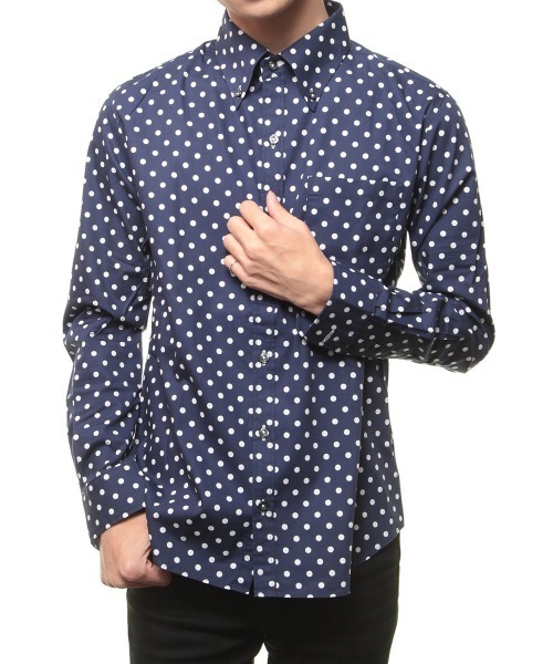 【セール】日本製ドットプリントボタンダウンシャツ（シャツ/ブラウス）｜garsonwave（ギャルソンウェーブ） pattayablatt.com