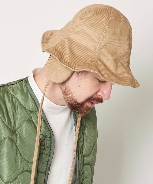 Mighty Shine(マイティシャイン)の「mko10434- Corduroy Earflap Tulip Hat チューリップハット(ハット・メンズ・ベージュ/ブラック/カーキ・L/M)」の2枚目の写真