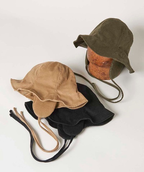 Mighty Shine(マイティシャイン)の「mko10434- Corduroy Earflap Tulip Hat チューリップハット(ハット・メンズ・ベージュ/ブラック/カーキ・L/M)」の8枚目の写真