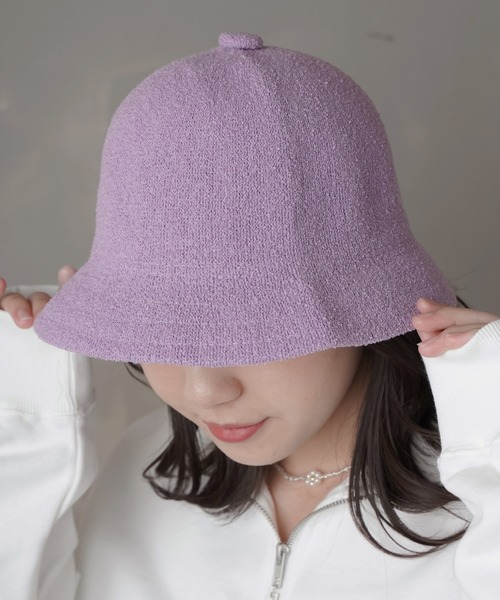 SPINNS（スピンズ）の「パイル バケットハット（ハット・レディース・ホワイト/ブラック/パープル/ミント・ONESIZE）」の4枚目の写真